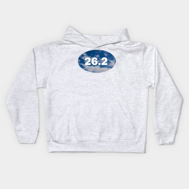 26 2 Marathon with a Blue Sky Kids Hoodie by DesignsbyZazz